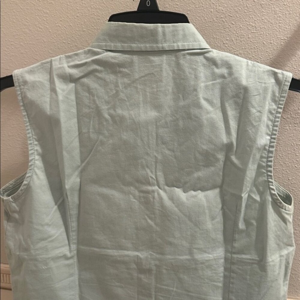 Vintage DCC cotton sleeveless tailored fitted stretch collar button down blouse - Picture 10 of 13